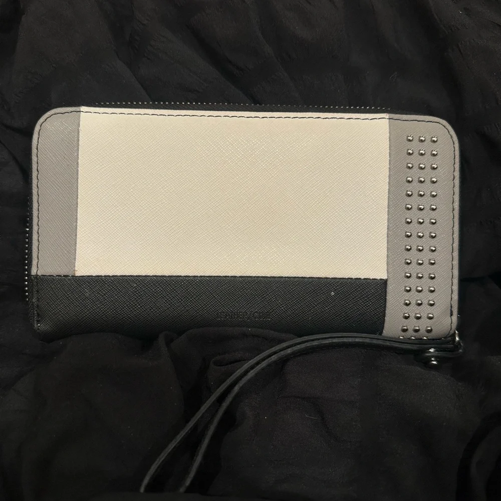 Calvin Klein Colorblock Black, Gray, and White Wallet - Picture 2 of 3